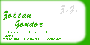 zoltan gondor business card